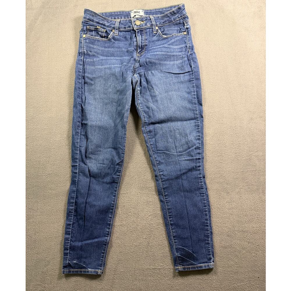 PAIGE Denim Skyline Skinny Jeans Womens Size 29 Medium Wash Blue Stretch Premium - Picture 1 of 5